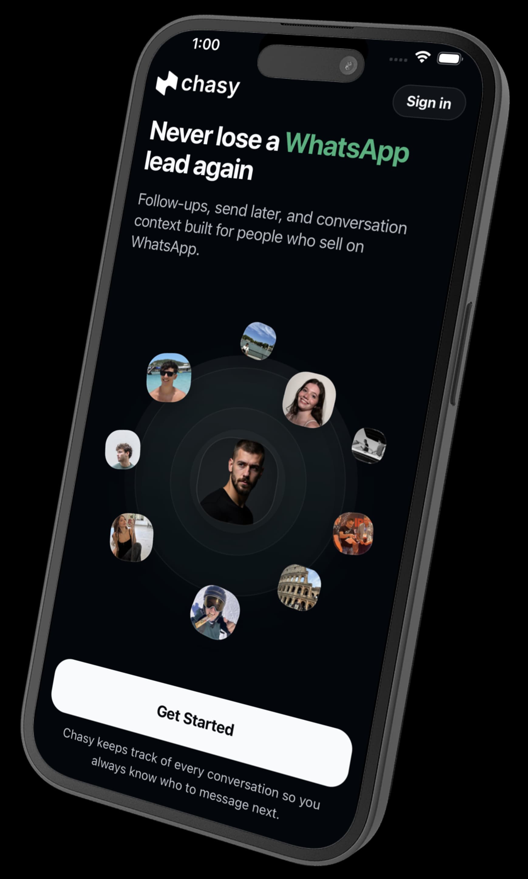 Chasy mobile app preview